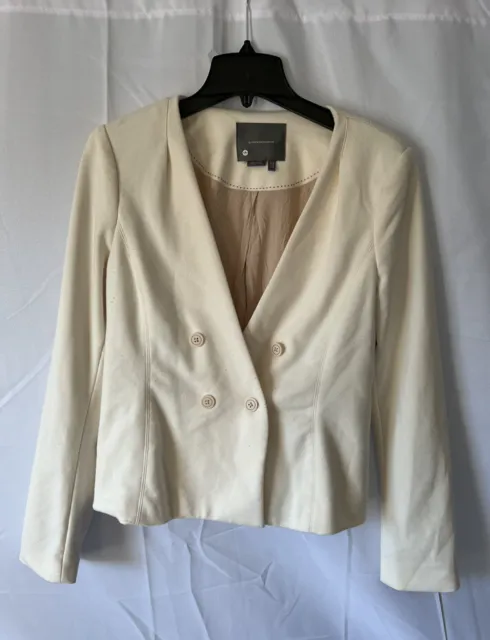 A By Anthropologie Women’s Blazer Jacket Size 10 Off- White Long Sleeve