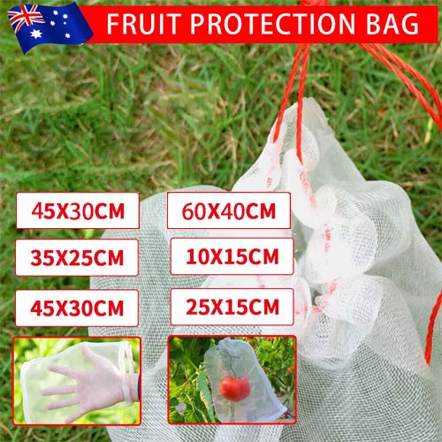 50/100/200 Reusable Garden Plant Fruit Protect Drawstring Net Bag Against Insect