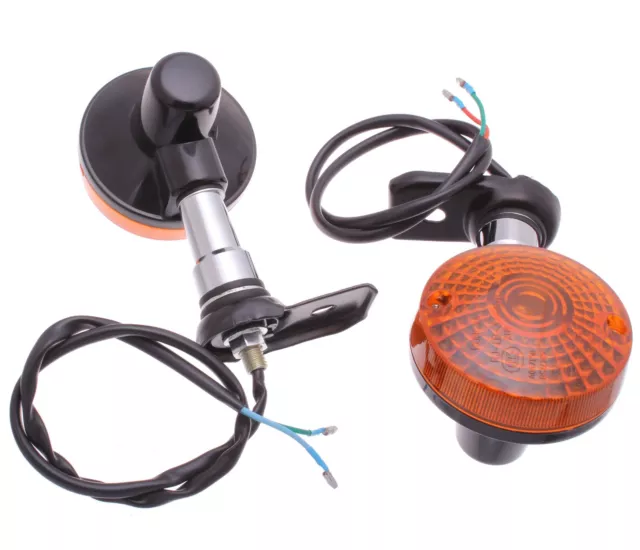 2x Blinker Gelb Schwartz Hinten Rechts Links für SUZUKI GN 125 Blinkleuchte E4