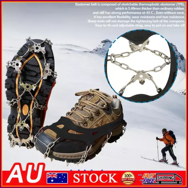 19 Teeth Spikes Crampons, Anti Slip Walk Traction Ice Cleats for Fishing Walking