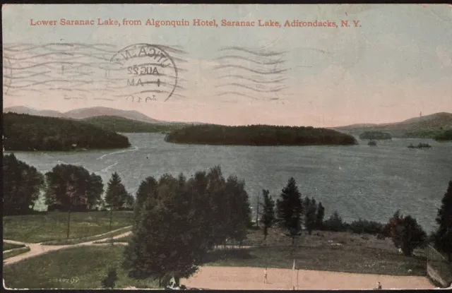 Adirondacks, Ny. C.1910 Pc.(M97)~View Of Saranac Lake From Algonquin Hotel
