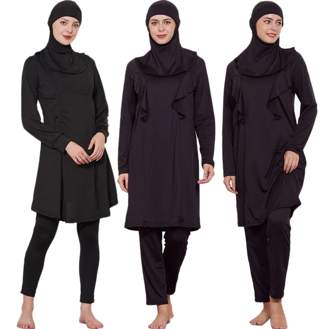 BLACK MODEST SWIMWEAR Dubai Arab Muslim Women Burkini Full Cover Hijab