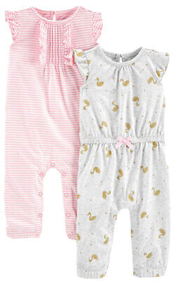 GIOIE semplici By Carter's Baby Girl's 2-Pack tute 0-3 mesi Rosa/Oro a Righe