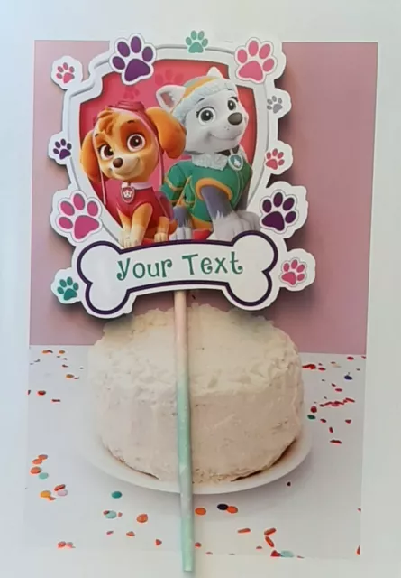 Paw Patrol personalised Cake Topper. Custom, birthday party decorations