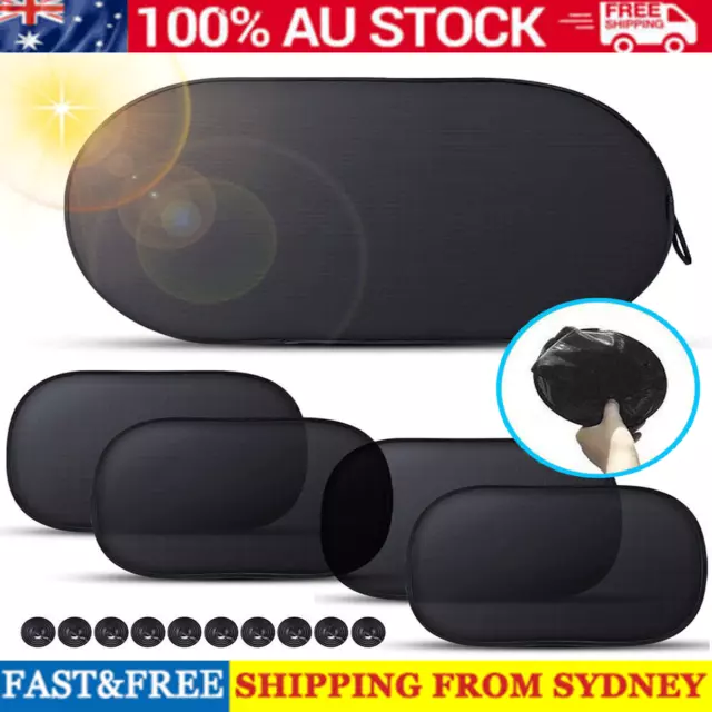 5x Car Side Rear Window Screen Mesh Sun Shade Cover Windshield Sunshade Visor