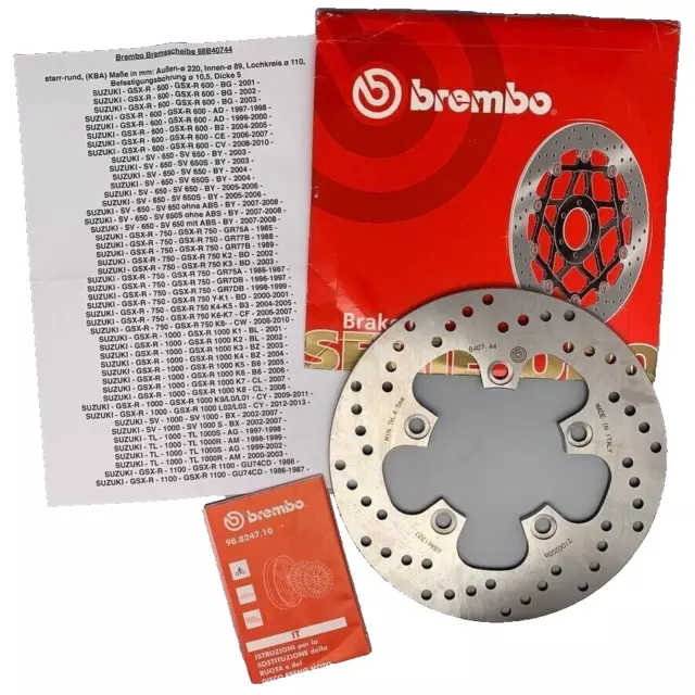 Brembo Bremsscheibe 220Mm 68B40744 Hinten Suzuki Gsx R 600 750 1000 Sv 650 Abe