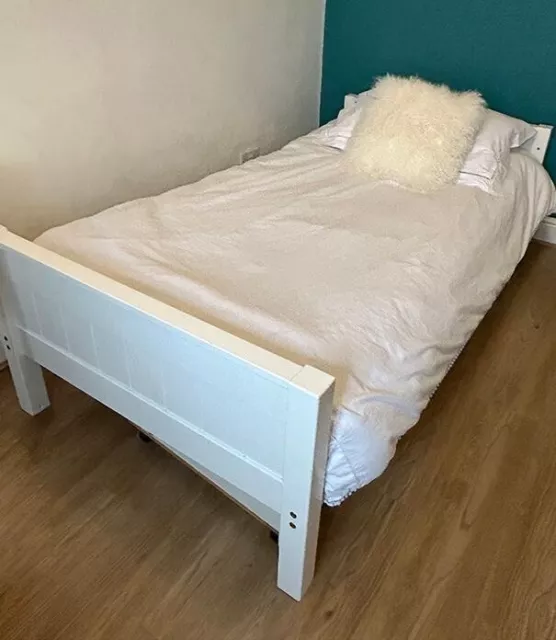 White Wooden Single Bed By Aspace 3