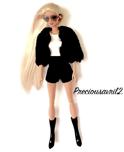 Brand New Barbie doll clothes jacket shorts  top boots sunglasses daywear casual