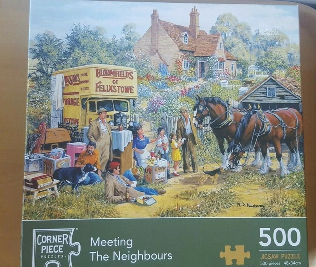 MEETING THE NEIGHBOURS By Corner Piece Puzzles 500 Piece Jigsaw Puzzle