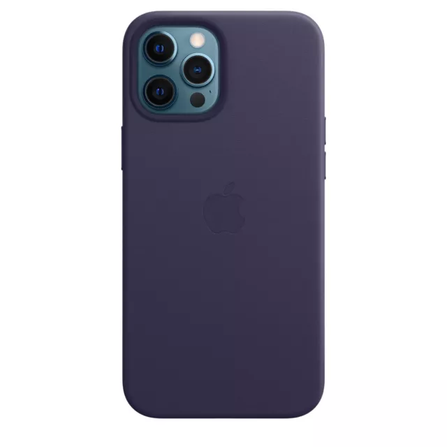 Funda de cuero violeta profundo para iPhone 12 Pro Max
