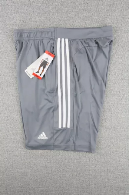 Adidas Men's Aeroready Pes Shorts M 3S  Gray Size M , L , XL 9"Inseam Zip Pocket