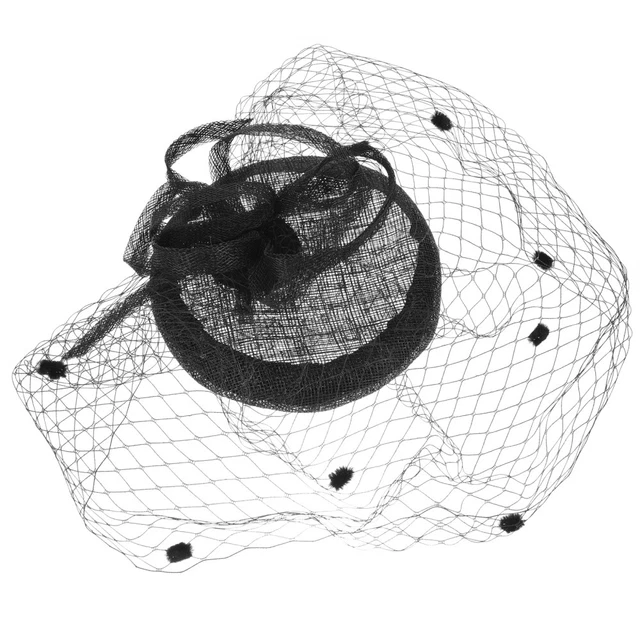 Copricapo Sposa Tea Party Fascia Mini Cappello Capo Ragazza Donna Filato Navy