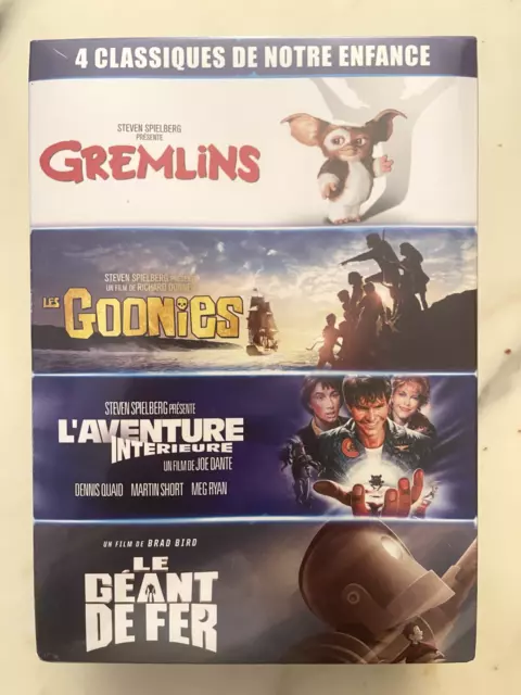 Coffret  4 Dvd Gremlins Les Goonies L'aventure Interieure Le Geant De Fer Neuf