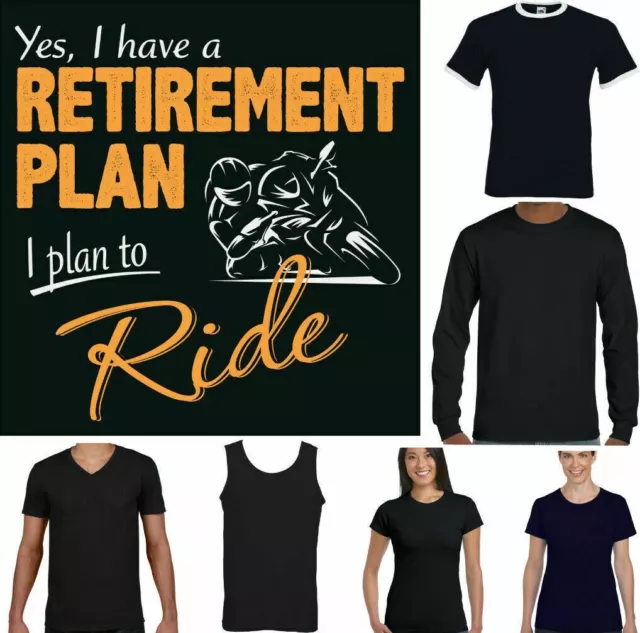 T-SHIRT MOTO Uomo piano pensione divertente casco moto biker