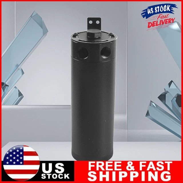 2-port Engine Oil Separator with Drain Valve Car Oil Reservoir Tank for Auto Car