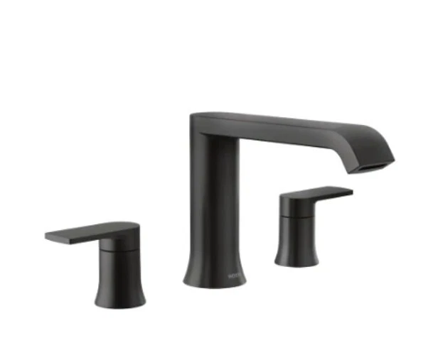Moen Colinet Roman Tub Faucet Trim In Matte Black – Deck-Mount With Cross Handles (Valve Required) - View #10