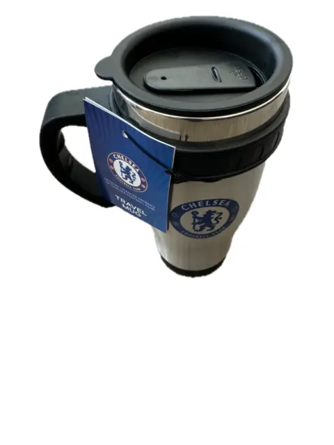 48x Chelsea FC Official Handled Travel Mugs - Job Lot Wholesale