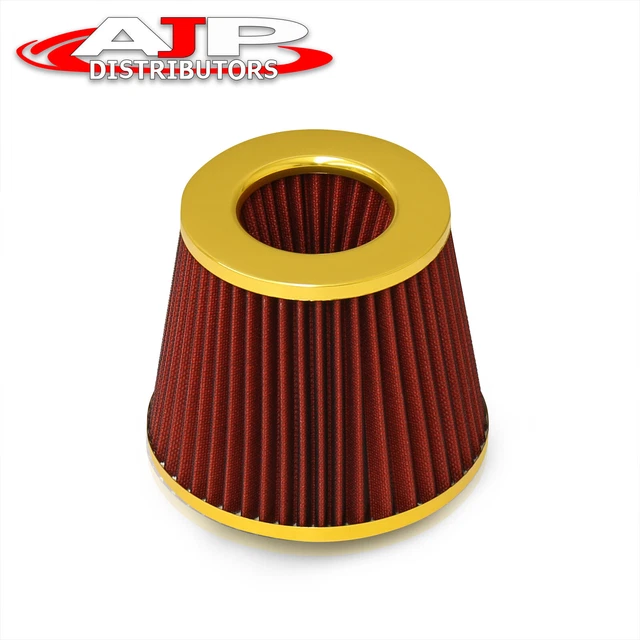 2.5" Air Filter Engine Cold Short Ram SRI Intake Replacement Gold For Infiniti