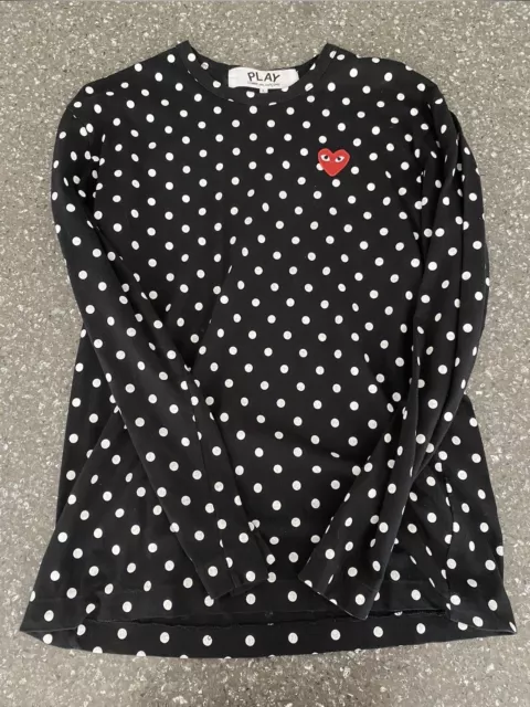 Comme Des Garcons Polka Dot Black Long Sleeve (Size Large)