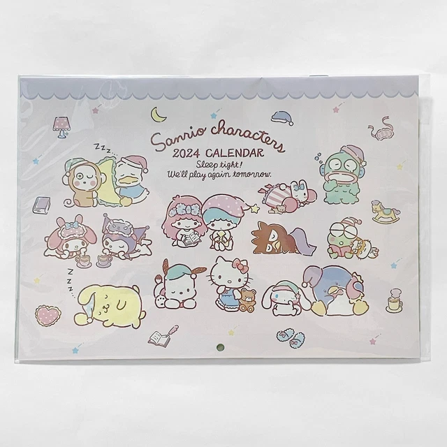 SANRIO CHARACTERS 2024 Wall Calendar Made in JAPAN Hangyodon Keropppi