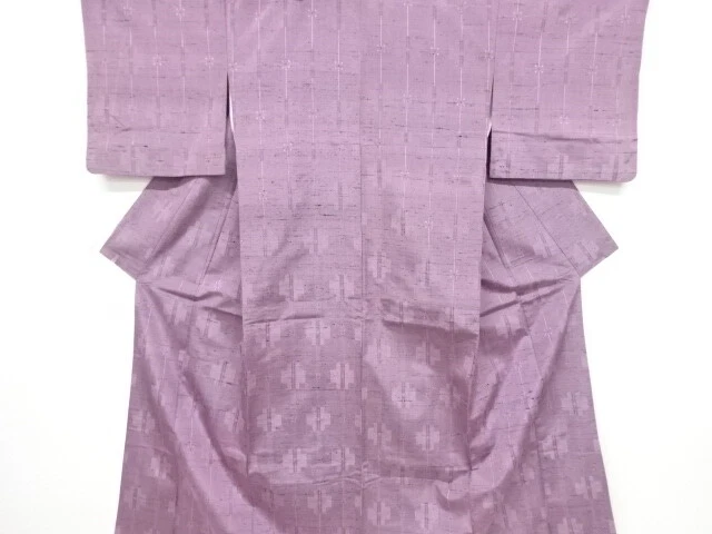 6876752: Japanese Kimono / Antique Kimono / Tsumugi / Woven Geometric