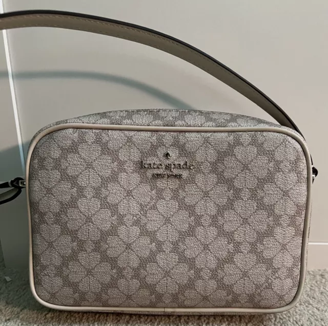 kate spade Signature Spade Flower Mini Camera Bag in Dark Beige! New With Tags!