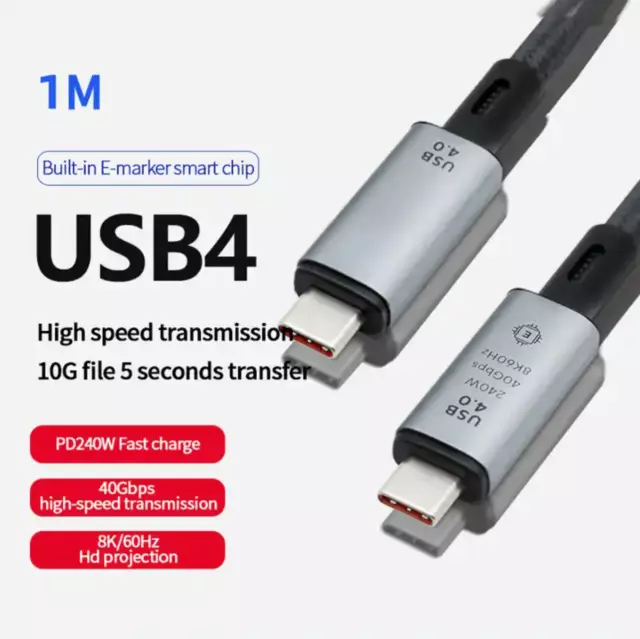 USB-4 Typ-C Kabel 240W Schnellladekabel⚡Datenkabel 8K Thunderbolt 3/4 Ladekabel 2