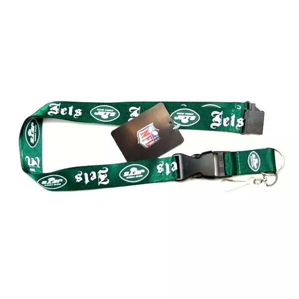 NEW YORK JETS Lanyard Keychain 2 Sided Old English Style New NFL Licensed