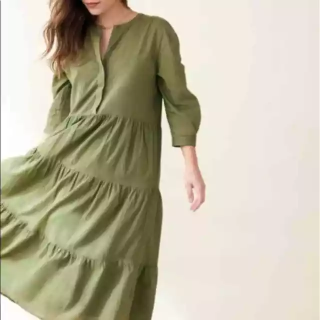 Nwt Jenni kayne james tiered linen dress sz S