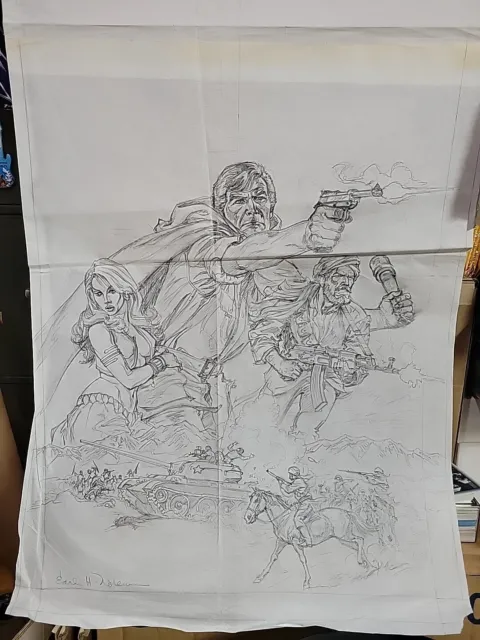 Earl NOREM Original Pencil Prelim Artwork 1982 GO DIE IN AFGHANISTAN book Cover