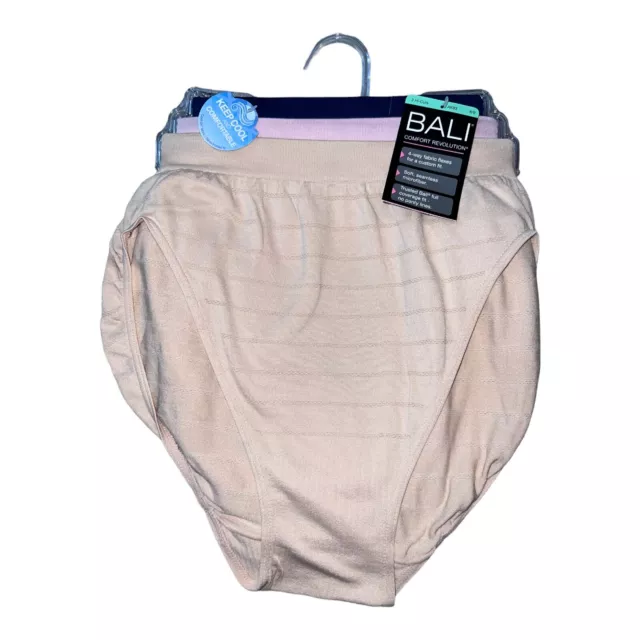 Bali 3-Pack Hi-Cut Panty Panties Underwear Comfort Revolution Microfiber  Full