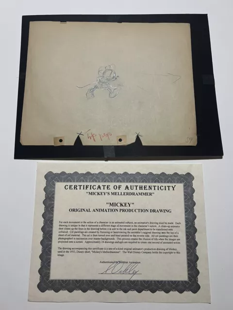 Mickey Mouse Mellerdrammer 1933 Disney Production Drawing Art Animation VTG