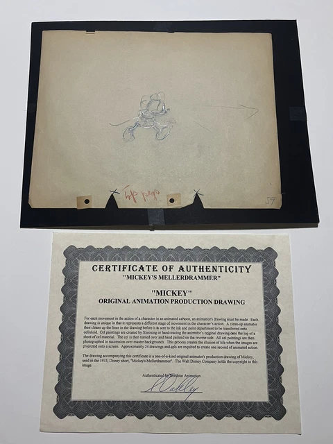 Mickey Mouse Mellerdrammer 1933 Disney Production Drawing Art Animation VTG Mickey Mouse Mellerdrammer 1933 Disney Production Drawing Art Animation VTG