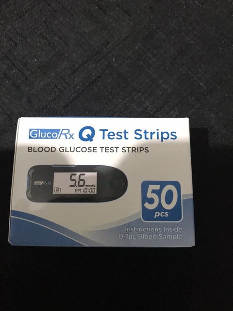 GLUCO RX Q Test Strips Pack of 50 Long Date 2023 £13.45 - PicClick UK