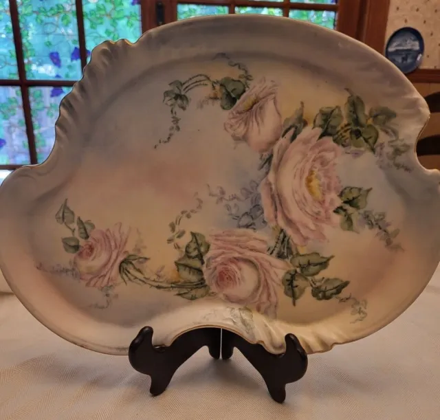 Limoges Hand Painted William Guerin Rose Tray