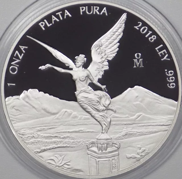 2018 1oz Uncirculated Proof Mexican Libertad Gorgeous Bright Cameo In Capsule!