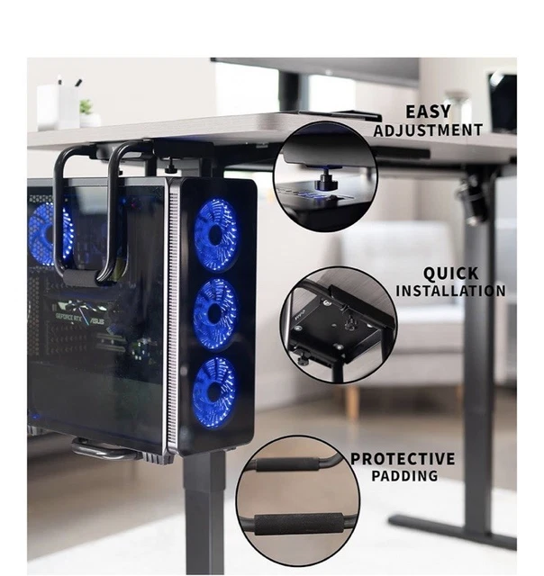Computer Case Mount VIVO LARGE HEAVY Duty Adjustable Under-Desk PC Mount, Computer Case ...