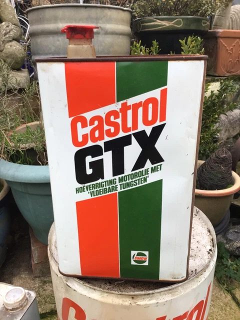 VINTAGE CASTROL GTX High Performance Motor Oil Can/Tin Petrol/Oil £6.50 ...