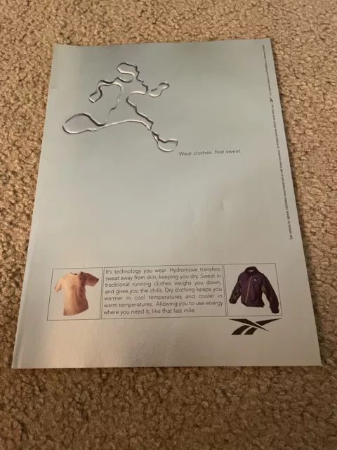 Vintage 1998 ADIDAS HYDROMOVE JACKET SHIRT RUNNING APPAREL PRINT AD 1990s
