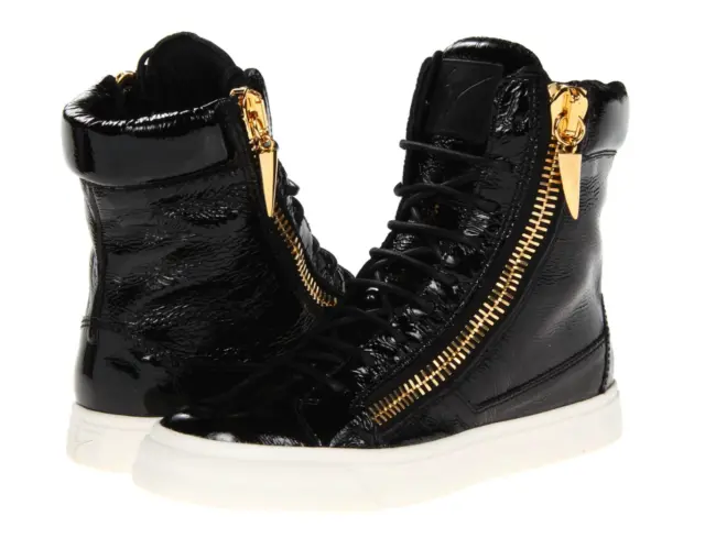 GIUSEPPE ZANOTTI Patent Leder London Sneakers High Top Trainers Schuhe Shoes 41