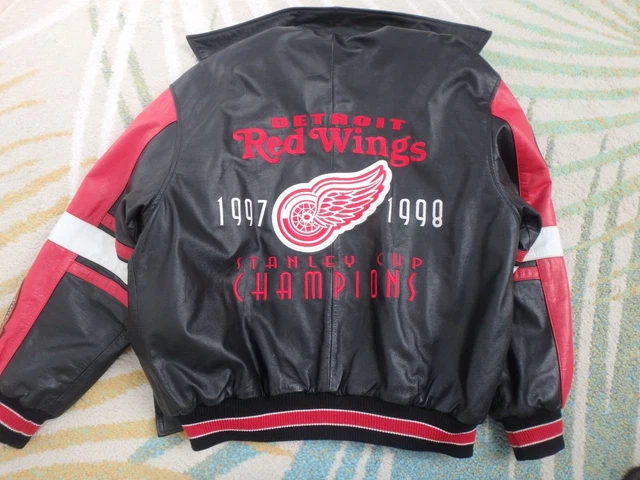 90s G-III NHL DETROIT RED WINGS レザースタジャン-