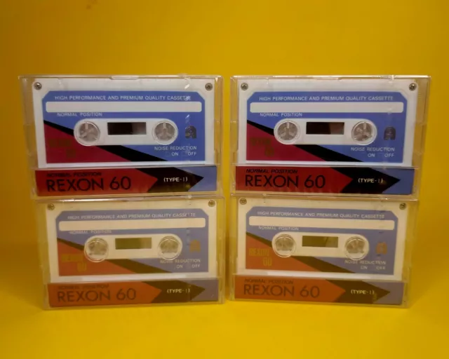 4 x REXON 60 BLANK SEALED CASSETTE TAPES, KASSETTEN