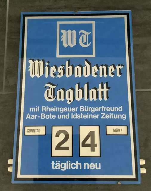 Wiesbadener Tagblatt / Dauerkalender Drehkalender ewiger Kalender 70er Rarität