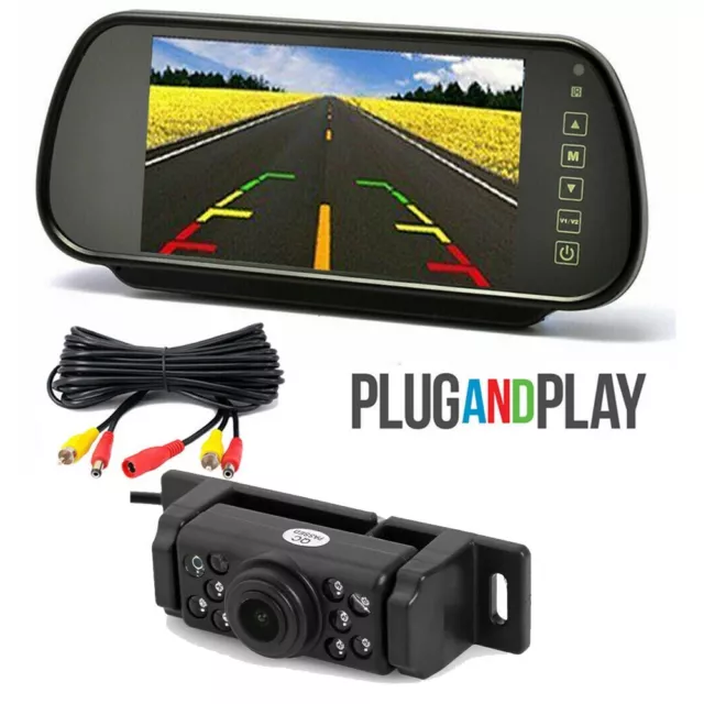 Car Rear View Kit 7" TFT LCD Mirror Monitor + IR Night Vision Reversing Camera
