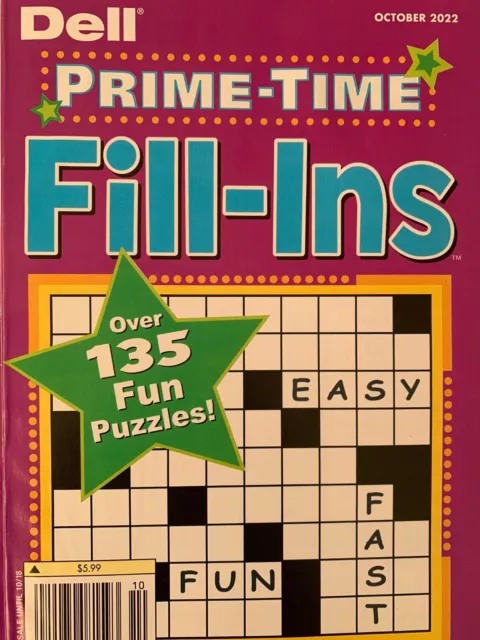 Dell Prime-Time Fill-Ins Magazine Over 135 Fun Puzzles