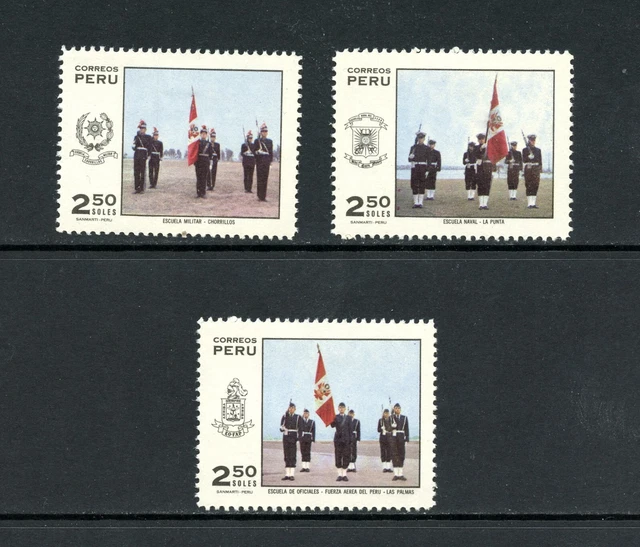 Q037 Peru 1970 Militär Colleges 3v. Mlh
