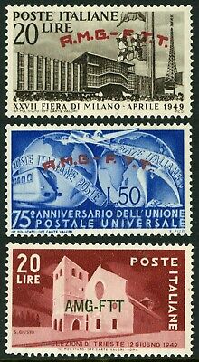 Italy TRIESTE #35 #40 #47 AMG FTT Postage Stamp Collection EUROPE 1949 MNH OG