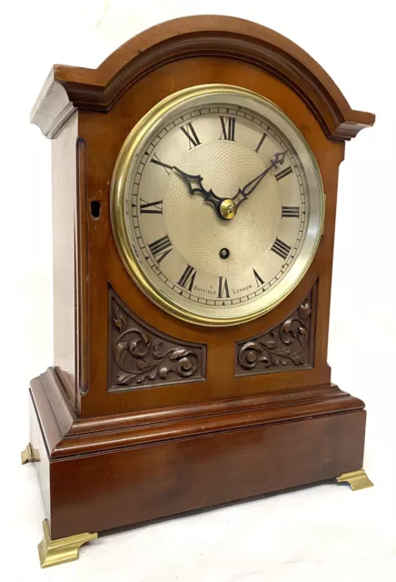 Antique Single Chain Fusee Mantel Clock In Mahogany Case By Bayfield London