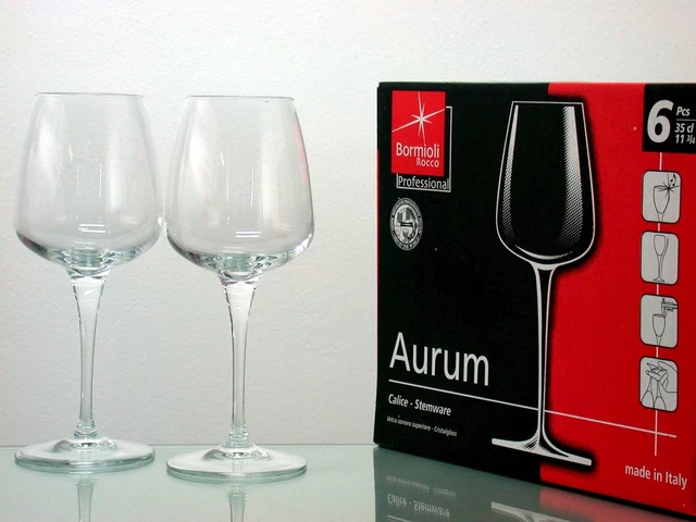 Confezione 6 Calici In Vetro Aurum Vino Bianco cl 35 Trasparente Bormioli Rocco