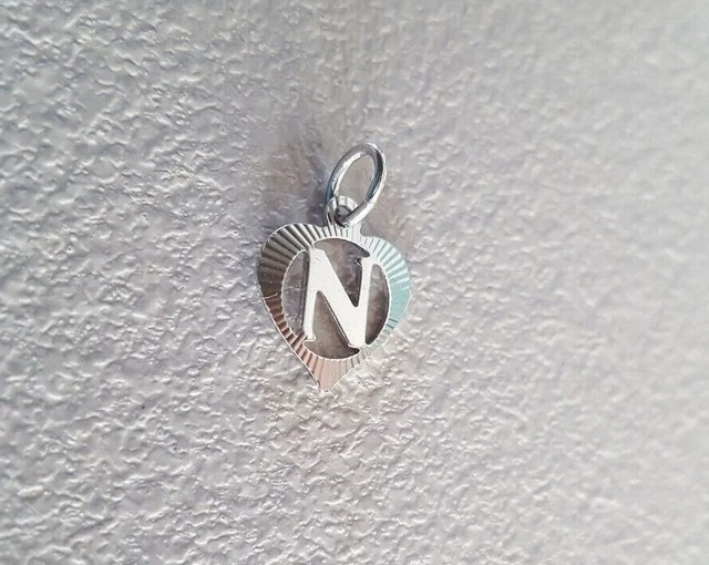 Anhänger Herz Herzform Monogramm N Buchstabe Initial 925 Silber 0,39 g CP3033